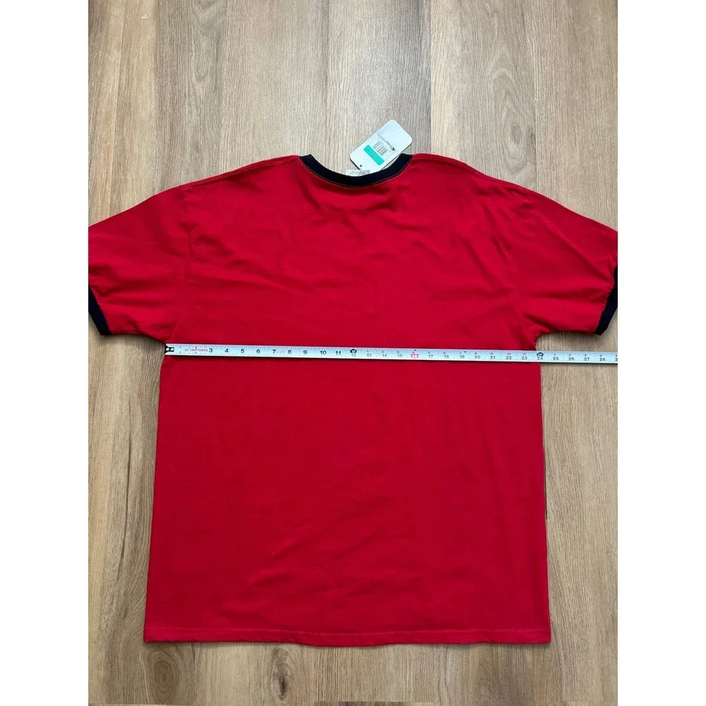 Deadstock VTG y2k Nike red t shirt‎ XL center check swoosh 3D bubble logo NWT